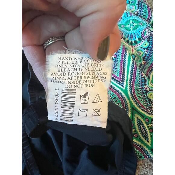 Maternity Swimsuit, Medium, black/multi color, tankini, 2 piece, pregnant - Picture 8 of 12